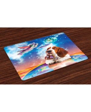 Ambesonne Space Cat Place Mats Set of 4