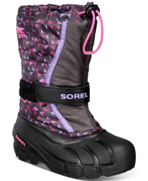 SOREL YOUTH GIRLS FLURRY PRINT BOOTS WOMEN'S SHOES