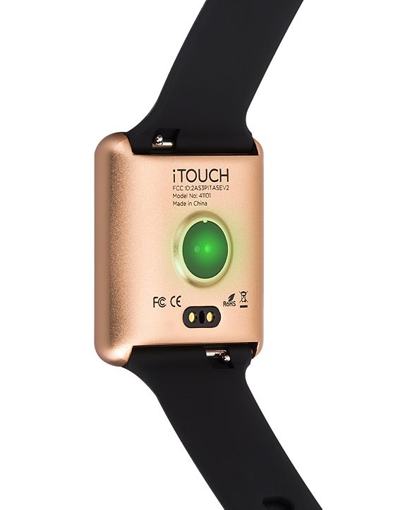 iTouch Women's Air Black Silicone Strap Touchscreen Smart Watch 35x41mm