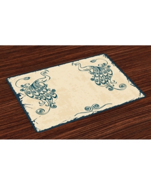 Ambesonne Peacock Place Mats Set of 4