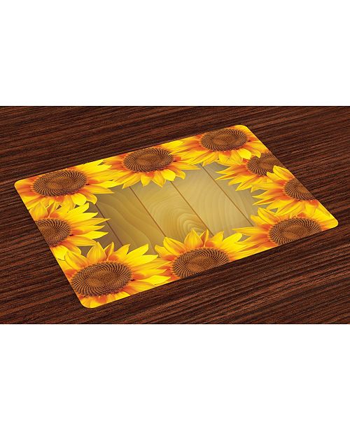 Ambesonne Sunflower Place Mats Set Of 4 Reviews Table Linens Dining Macy S