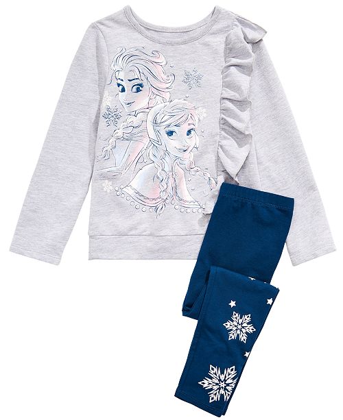 Disney Toddler Girls Frozen 2 Pc Elsa Anna Top Snowflake