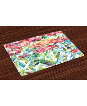 Ambesonne Watercolor Flower Place Mats Set of 4