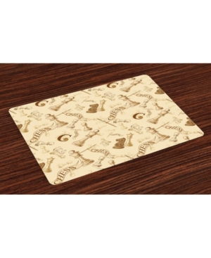 Ambesonne Beige Place Mats Set of 4