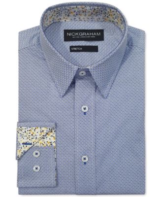 Nick Graham Men's Modern-Fit Diamond Grid Shirt - Macy's