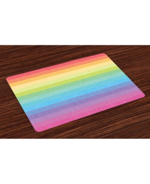 Ambesonne Vintage-Like Rainbow Place Mats Set of 4