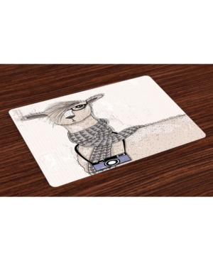 Ambesonne Animal Place Mats Set of 4