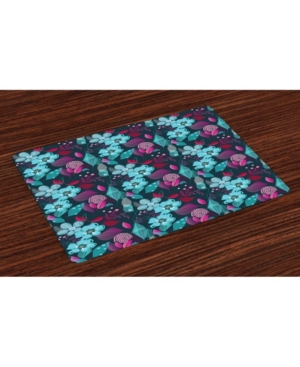 Ambesonne Flower Place Mats Set of 4