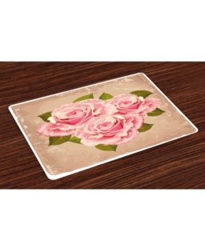 Ambesonne Rose Place Mats Set of 4