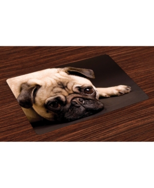 Ambesonne Pug Place Mats Set of 4
