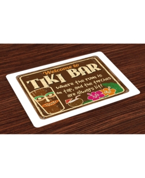 Ambesonne Tiki Bar Place Mats Set of 4