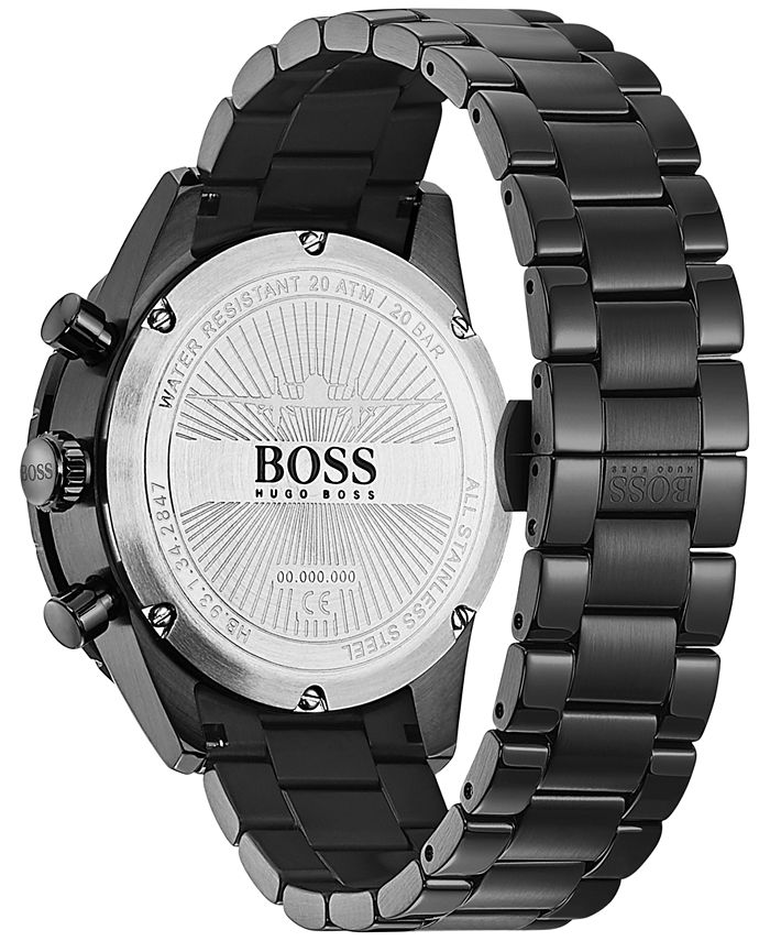 BOSS Men's Chronograph Aero Black Stainless Steel Bracelet Watch 44mm Macy's