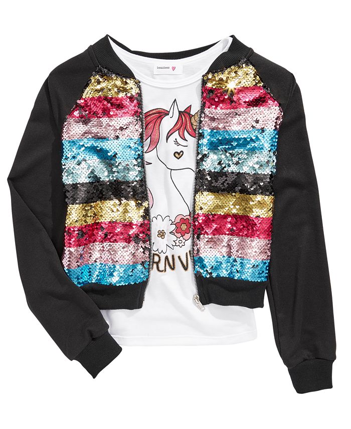 Sequin on sale jacket macys
