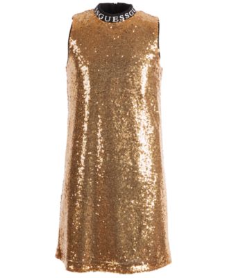 GUESS Big Girls Gold Sequin Dress - Macy's