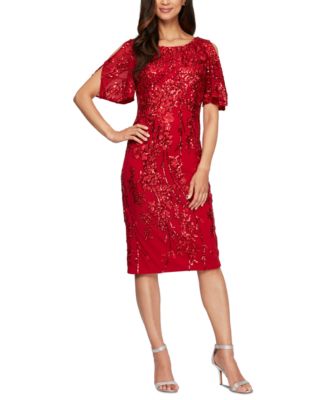 Alex Evenings - Embellished Cold-Shoulder Dress