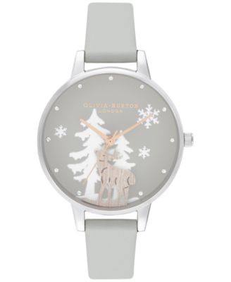 Olivia Burton - Women's Winter Wonderland Gray Strap Watch 30mm