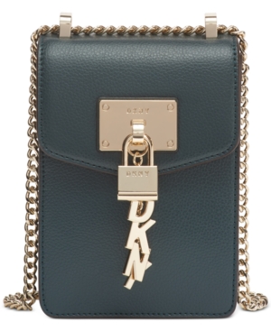 Dkny Elissa Pebble Leather Charm Chain Strap Crossbody, Created For Macy's In Twilight/gold
