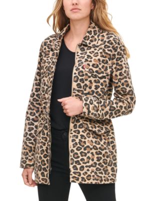 levi's leopard print denim jacket