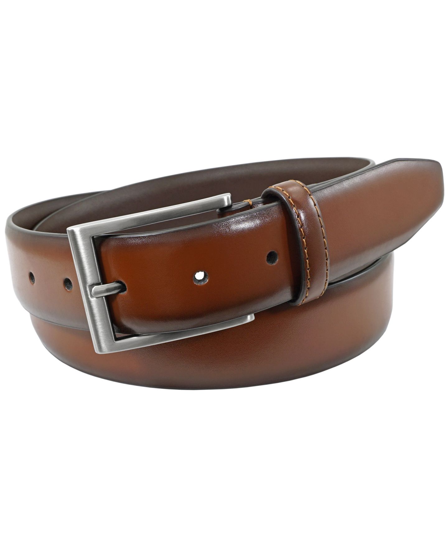 Мужской ремень Florsheim Carmine Leather Belt, цвет: Чёрный — фото 2
