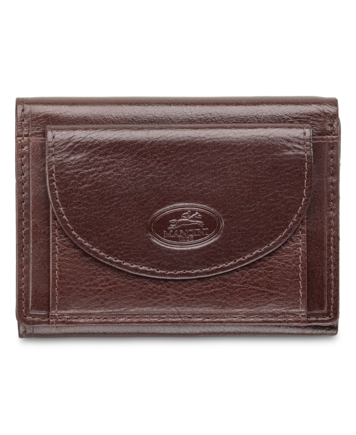 Men's Mancini Equestrian2 Collection Rfid Secure Trifold Wallet with Coin Pocket - Brown