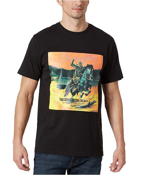 Wrangler Men S Vintage Style Pony Express Graphic T Shirt