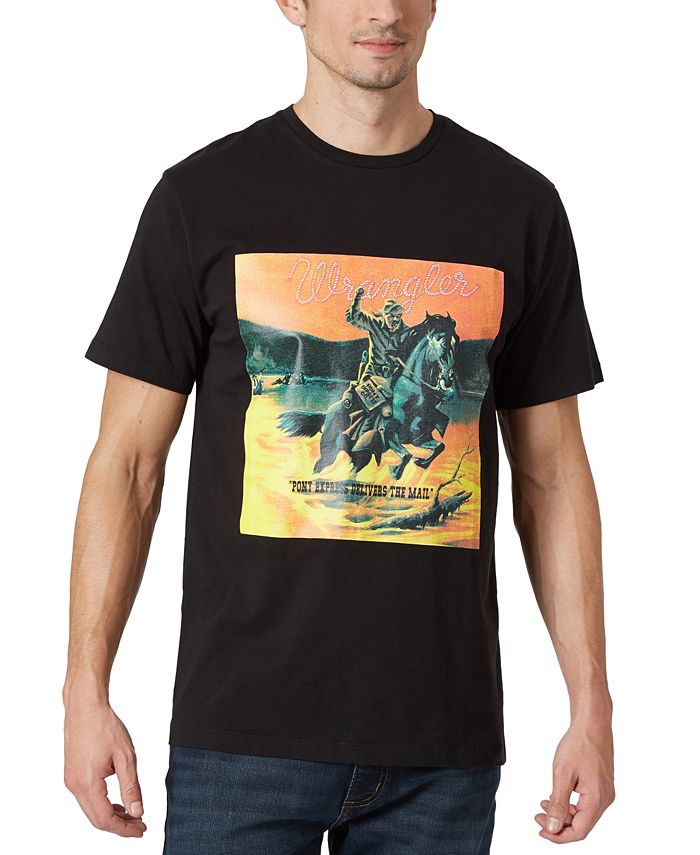 Wrangler Men's Vintage Style Pony Express Graphic T-Shirt & Reviews -  T-Shirts - Men - Macy's