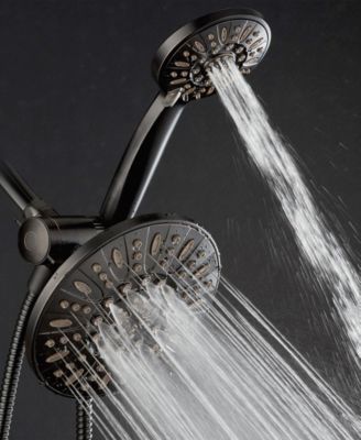 High-Pressure 48-Setting Dual Shower Head Combo with Extra-long 6 Foot Hose