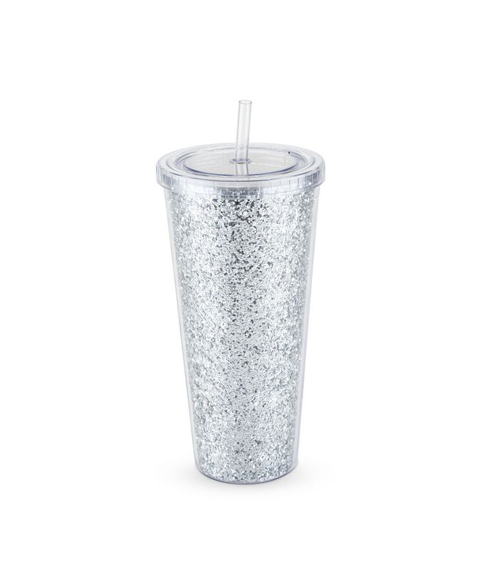 Blush Glam Silver Double Walled Glitter Tumbler, 24 Oz & Reviews -  Glassware & Drinkware - Dining - Macy's