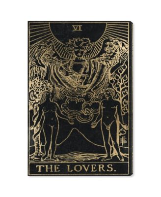 Ther Lovers Tarot Gold Canvas Art, 10" x 15"