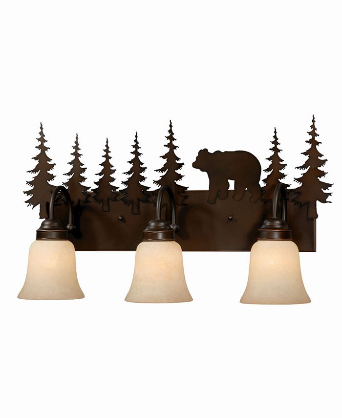 Vaxcel Bozeman 3 Light Rustic Bear Vanity Light Macy's