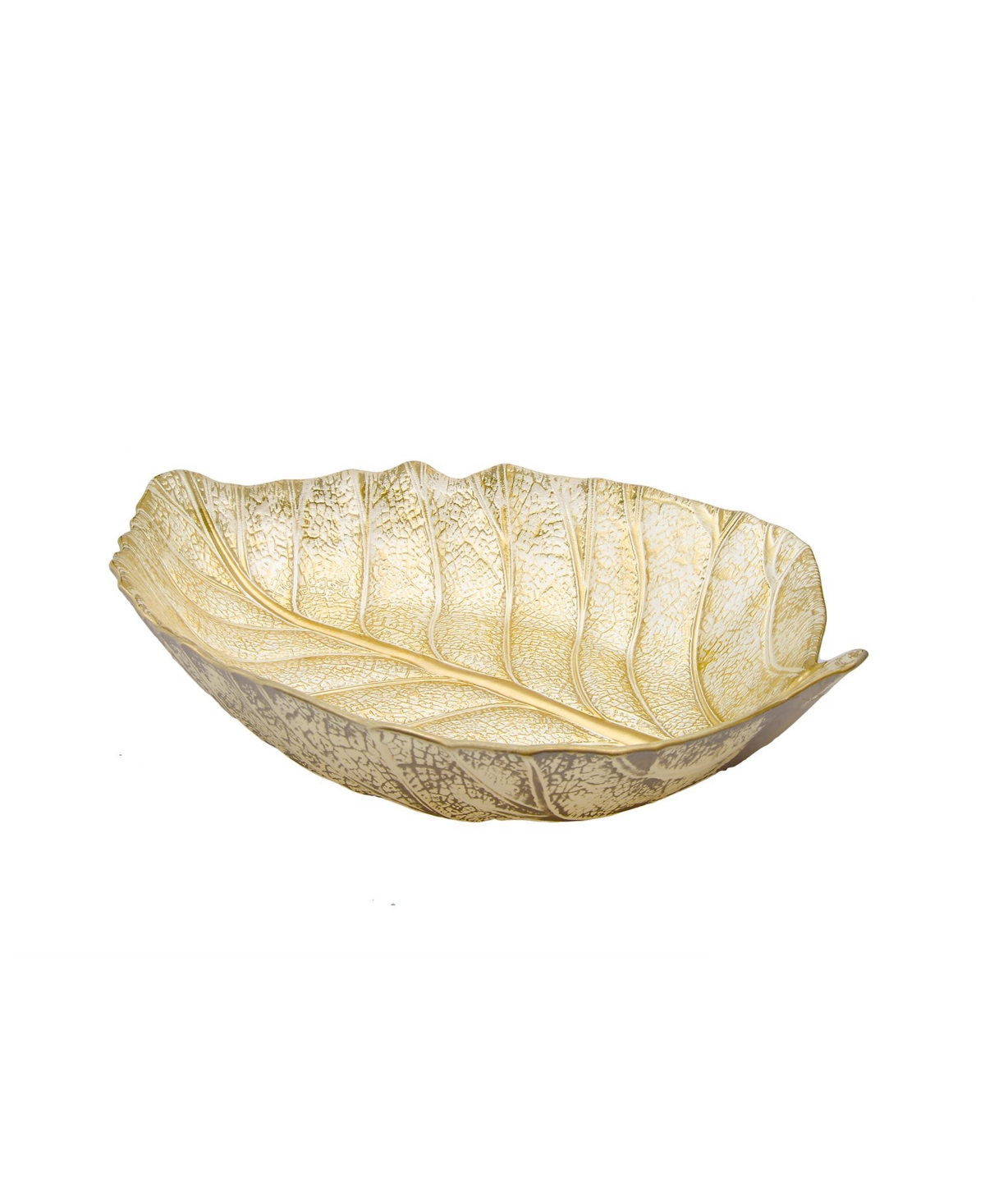 Classic Touch Gold Tone Leaf Shaped Dish