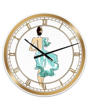 Designart Evening Dress Fashion Large Fashion Wall Clock - 36