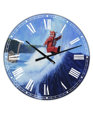 Designart Surfer Joe Large Modern Wall Clock - 36