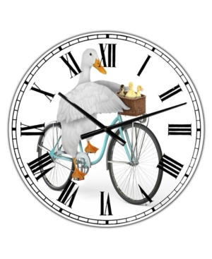 Designart Riding Bikes Large Modern Wall Clock - 36