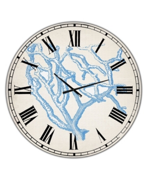 Designart Blue Coral 2 Large Nautical & Coastal Wall Clock - 36