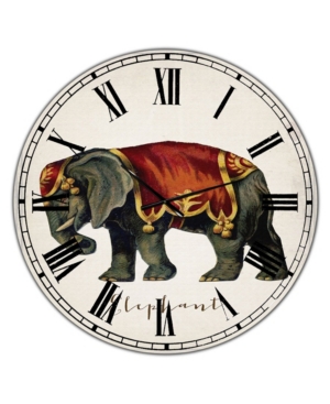 Designart Circus Animals Elephant Large Cottage Wall Clock - 36
