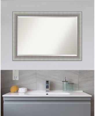 Elegant Brushed Framed Bathroom Vanity Wall Mirror, 40.75" x 28.75"