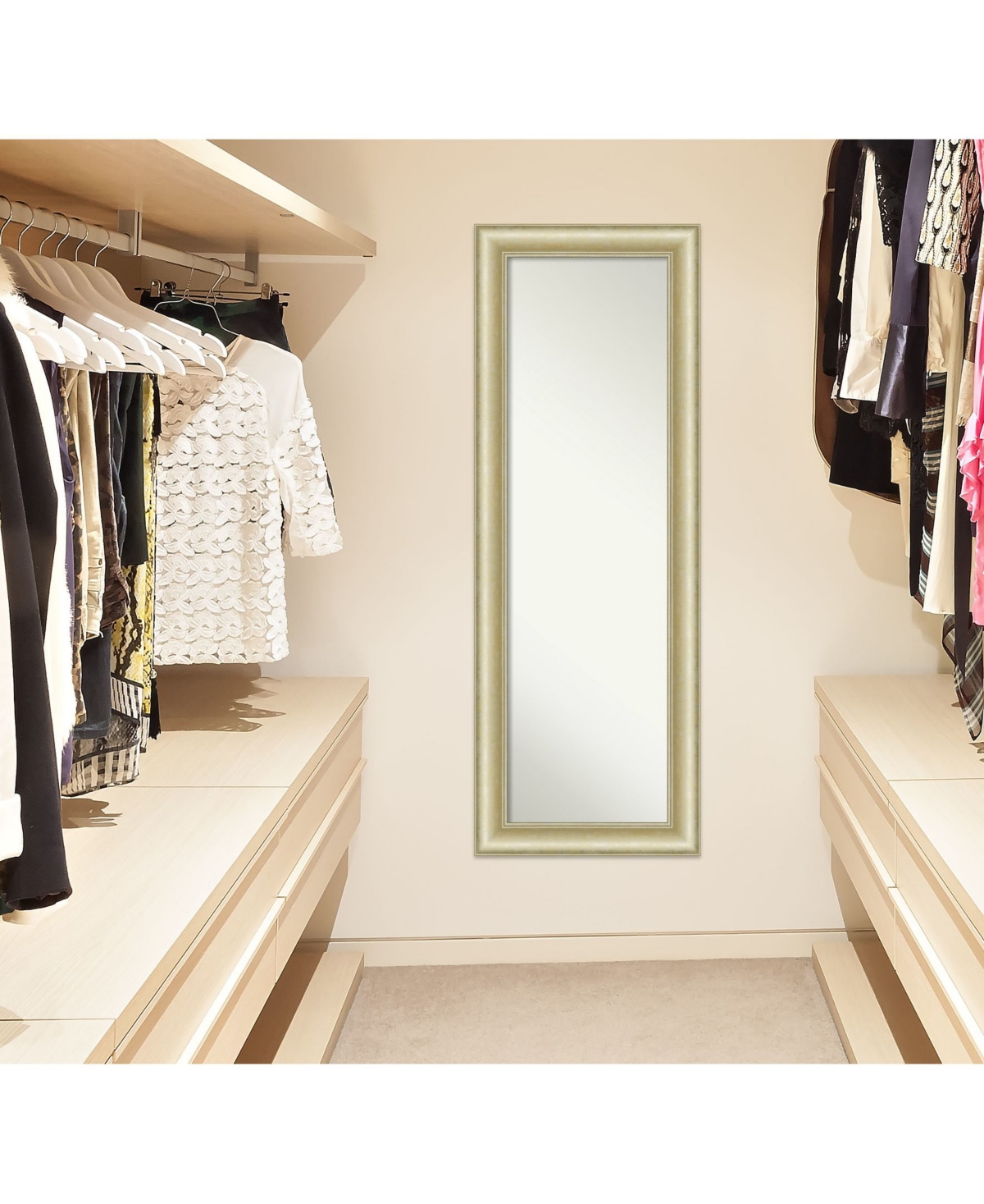 Amanti Art Textured Lighttone on The Door Length Mirror, 19