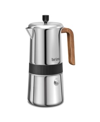 Brim - 6 Cup Moka Maker with Wood Finish Handle