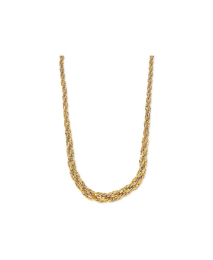 Graduated Rope Link 18 Chain Necklace (3mm - 6.25mm) in 14K Gold - Gold