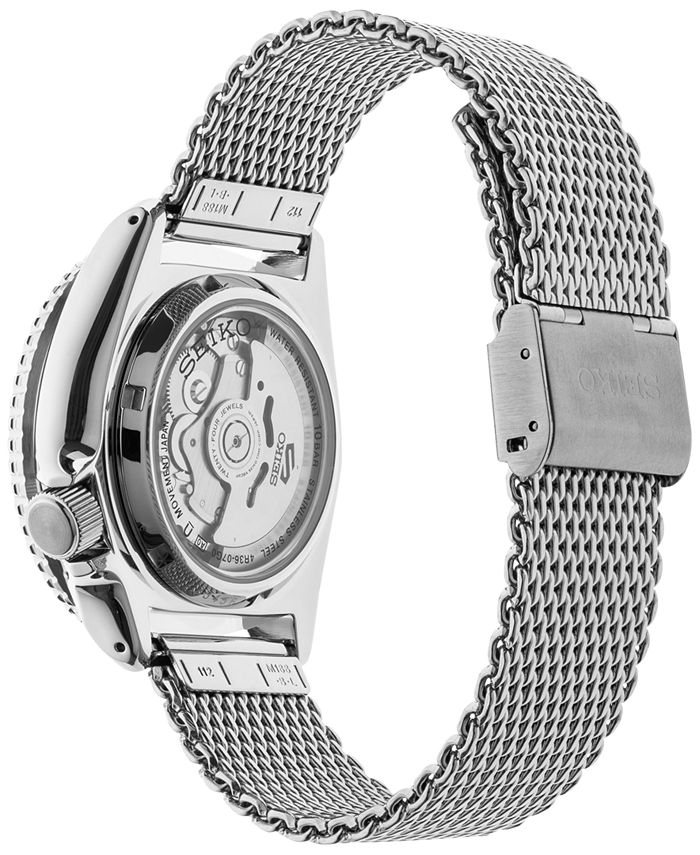Seiko Men's Automatic 5 Sports Stainless Steel Mesh Bracelet Watch 42 ...