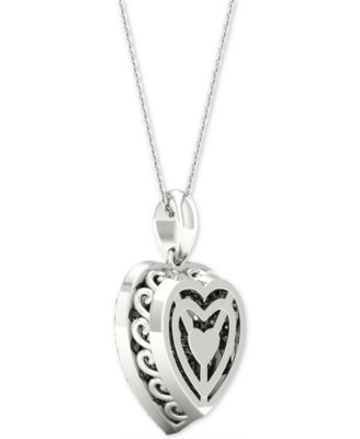 Diamond Heart Cluster Pendant Necklace (1/2 ct. t.w.) in Sterling Silver, 16" + 2" extender