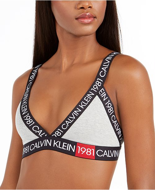 Calvin Klein Women S 1981 Bold Unlined Triangle Bralette Qf5447