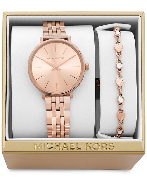 mk watch and bangle set