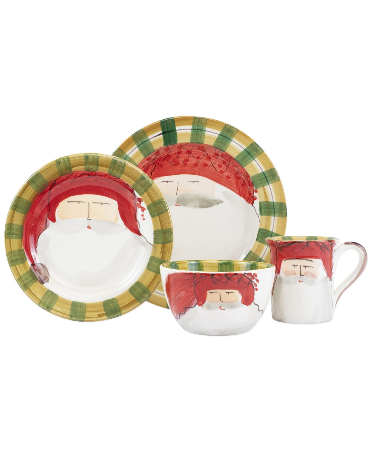 Old St. Nick Red Hat 4-Piece Place Setting - Red
