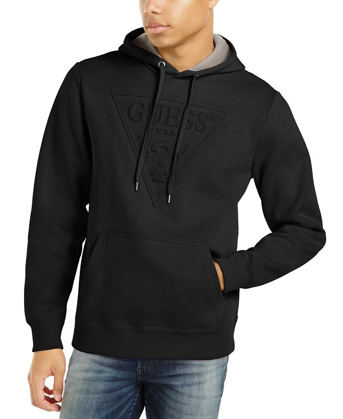 GUESS Men's Embossed Logo Hoodie & Reviews - Hoodies & Sweatshirts 