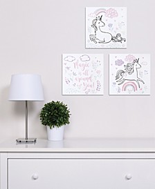 Magical Unicorn Canvas Wall Art 3-Pack