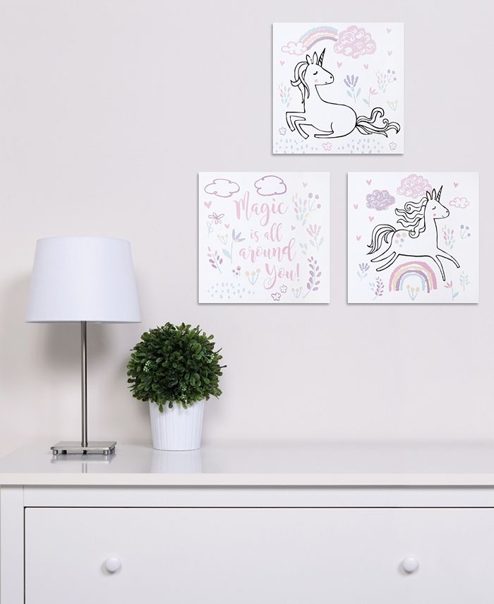 Trend Lab - Magical Unicorn Canvas Wall Art 3-Pack