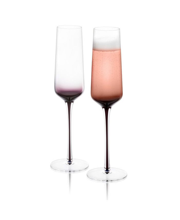 JoyJolt Black Swan Martini Glasses, 10.5 oz Set of 2