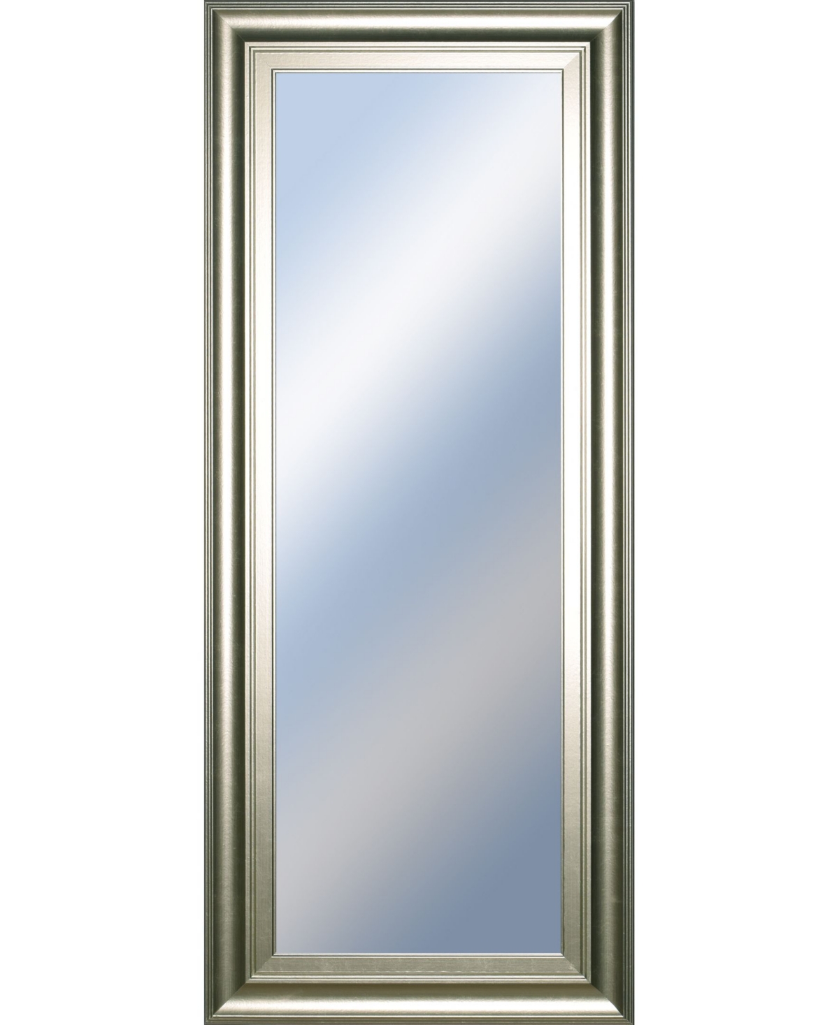 Decorative Framed Wall Mirror, 18" x 42" - Silver